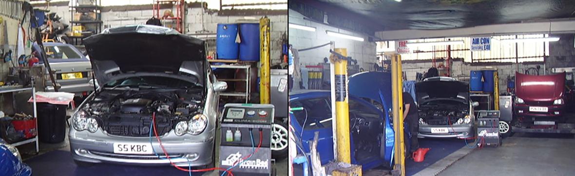 Car servicing and repair workshop